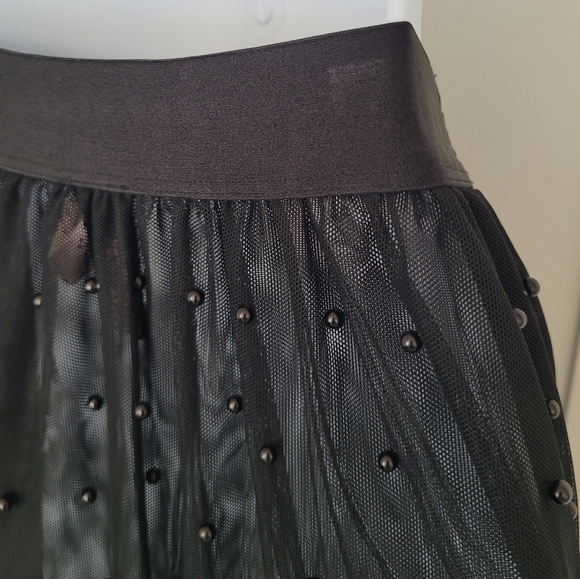 NWT Rare Deadstock Victoria's Secret Beaded Sheer Tulle Sexy Leather Midi Skirt - Picture 14 of 16